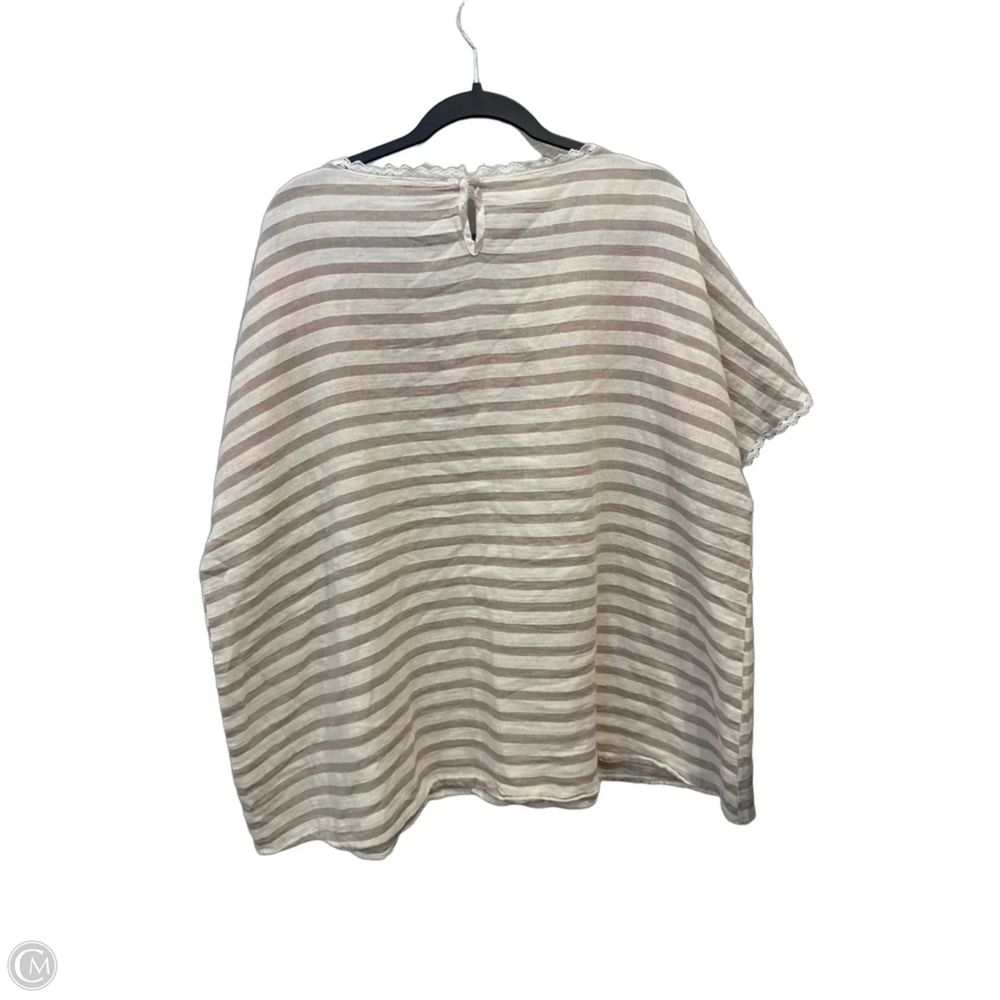 Top Short Sleeve By Andree By Unit In Striped Pattern, Size: 3x