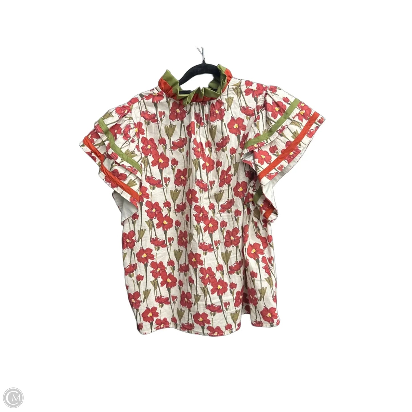 Top Short Sleeve By Entro In Green & Red, Size: M
