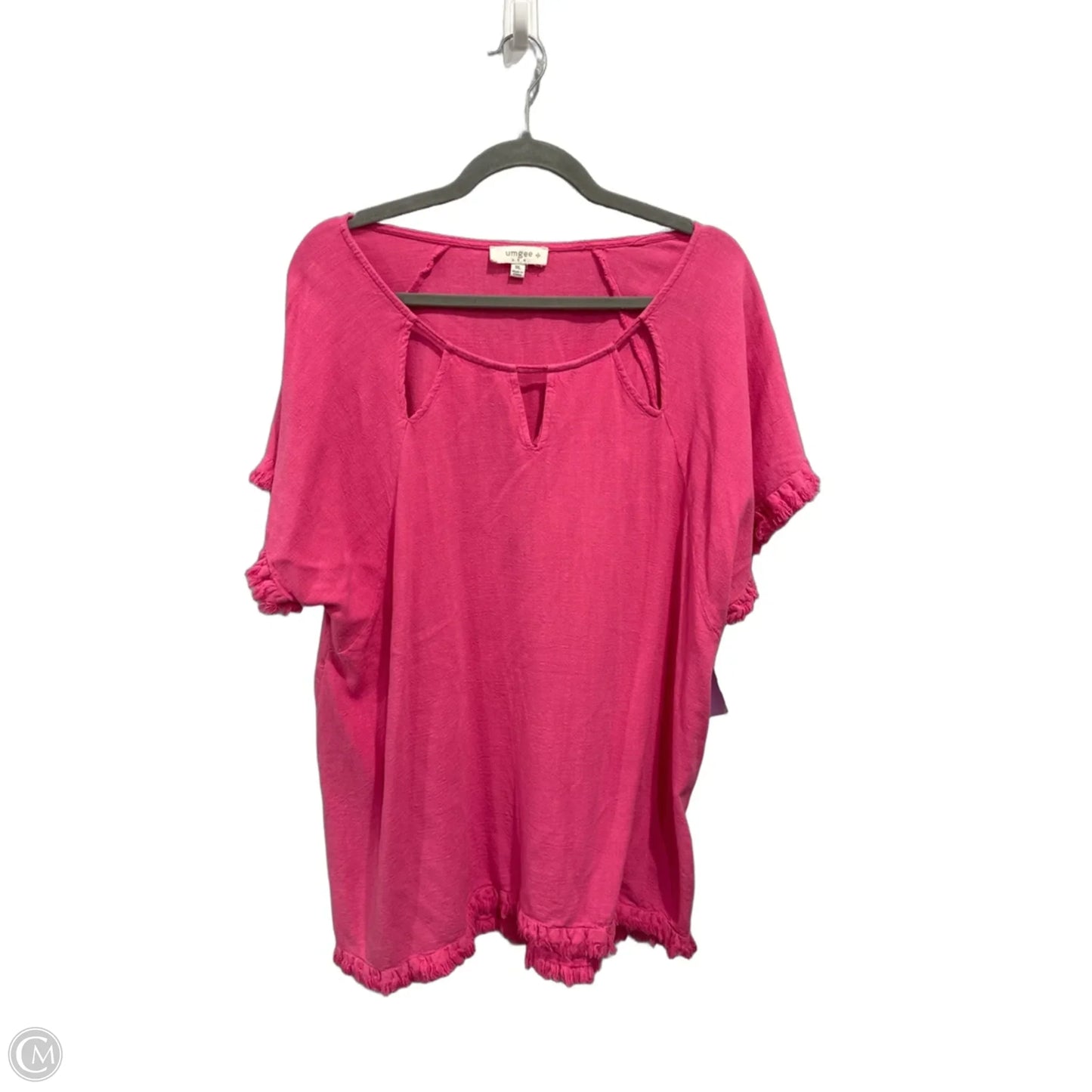 Top Short Sleeve By Umgee In Pink, Size: Xl