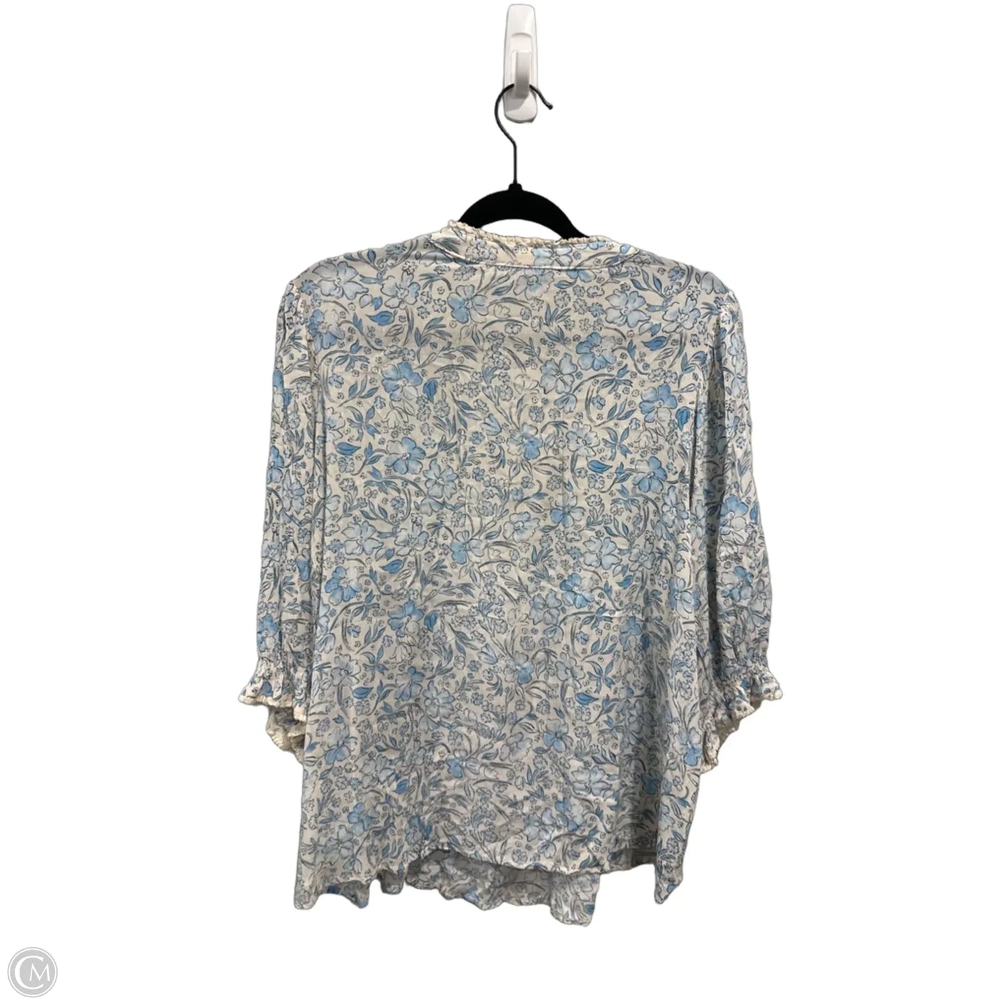 Top Short Sleeve By Democracy In Blue & White, Size: Xl
