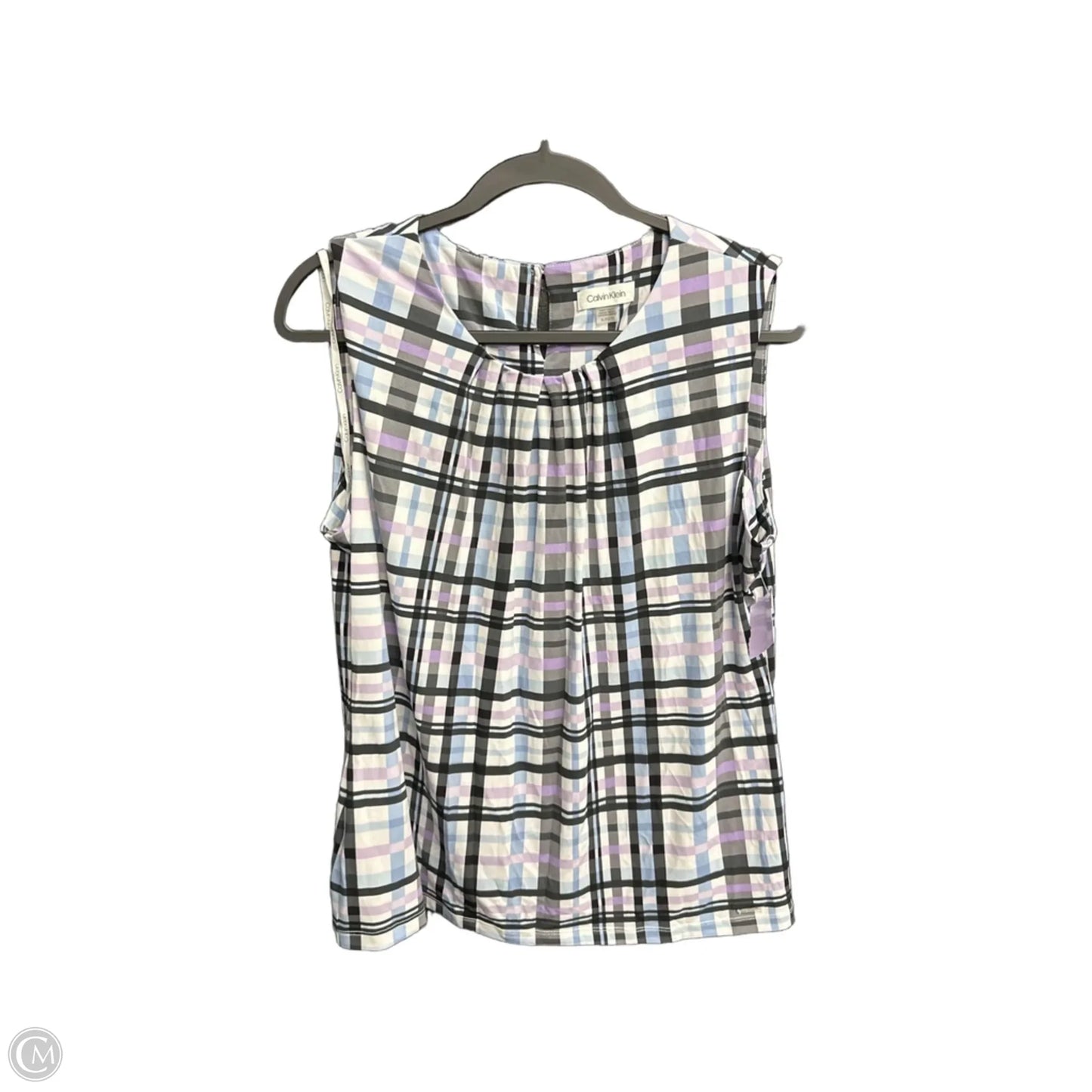 Top Sleeveless By Calvin Klein In Blue & Purple, Size: Xl