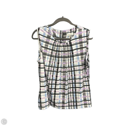 Top Sleeveless By Calvin Klein In Blue & Purple, Size: Xl