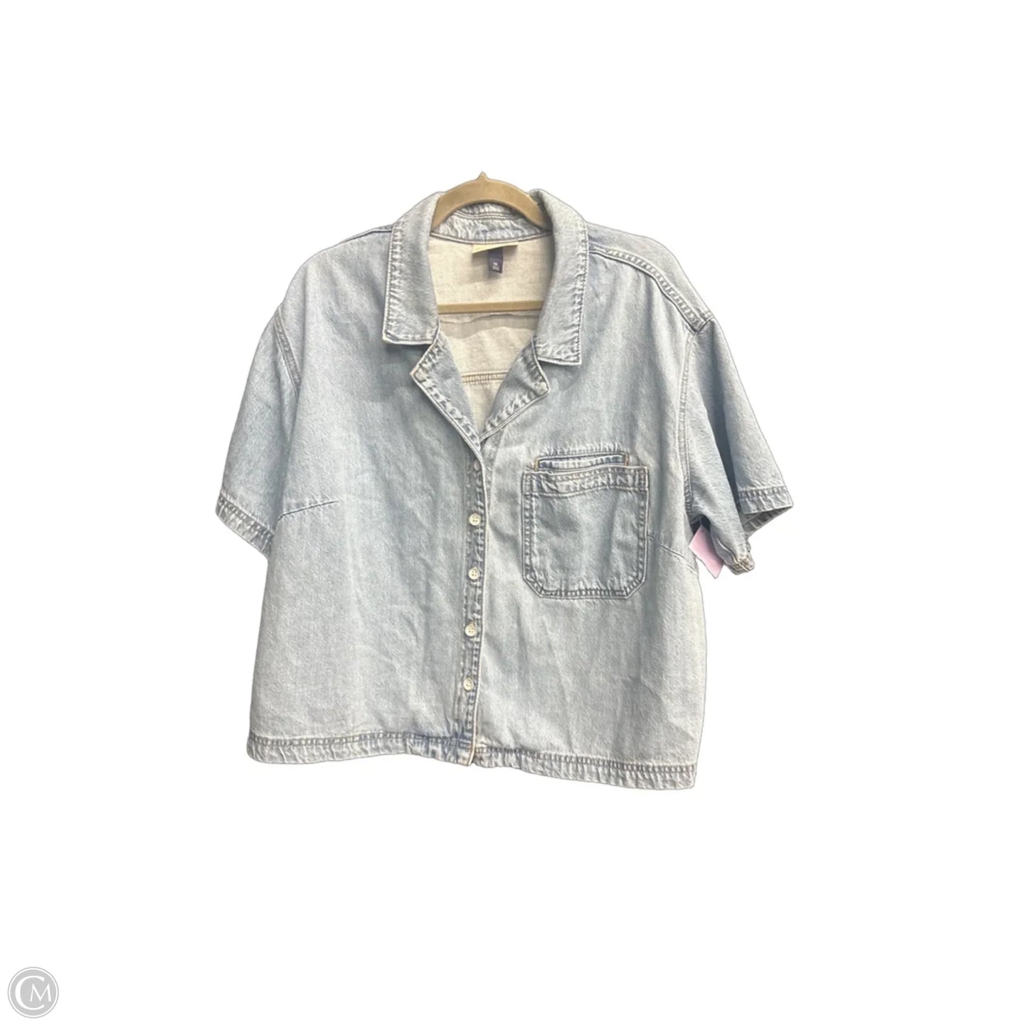 Top Short Sleeve By Universal Thread In Blue Denim, Size: Xxl