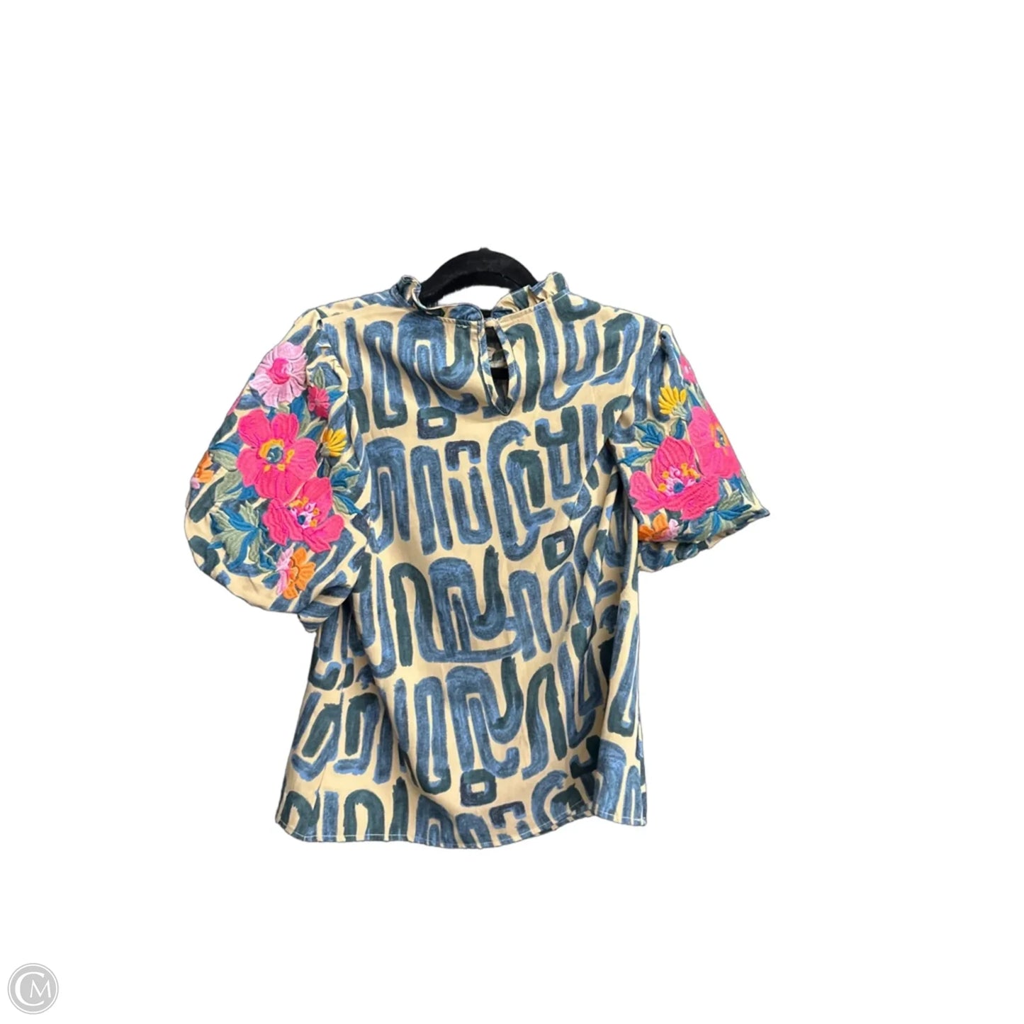 Top Short Sleeve By Thml In Blue & Brown, Size: Xs