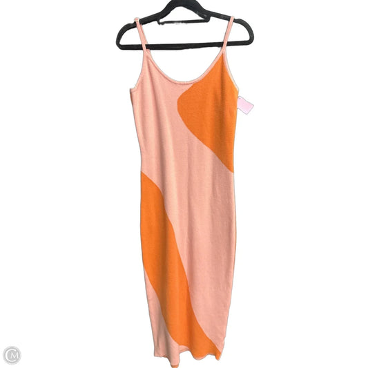 Dress Casual Maxi By Clothes Mentor In Orange & Pink, Size: L