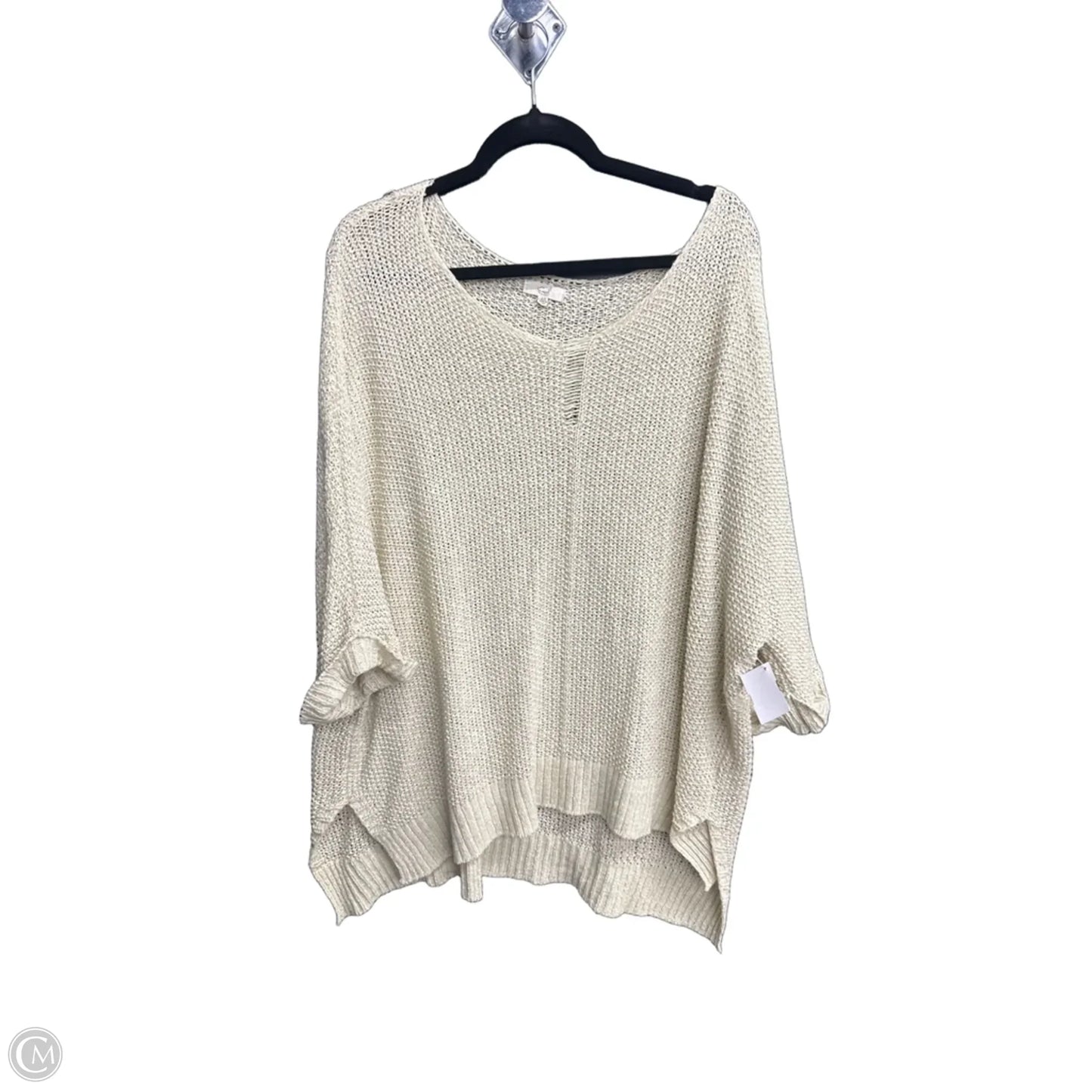 Top Short Sleeve By Easel In Cream, Size: 3x
