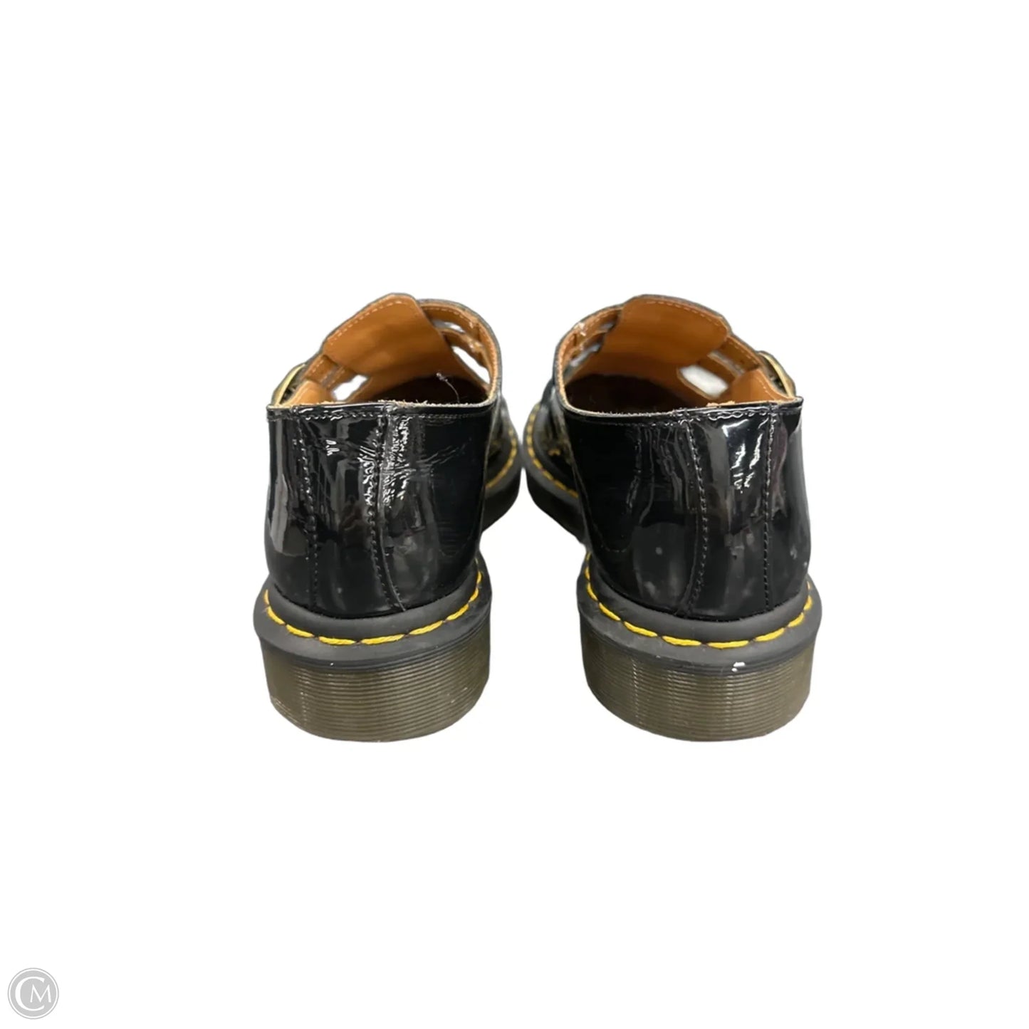 Shoes Flats By Dr Martens In Black & Yellow, Size: 8