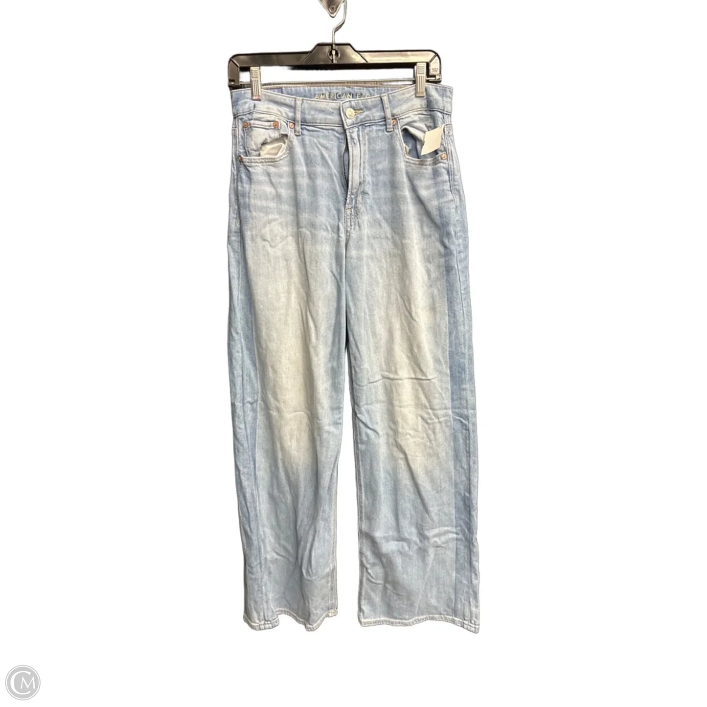 Jeans Wide Leg By American Eagle In Blue Denim, Size: 2