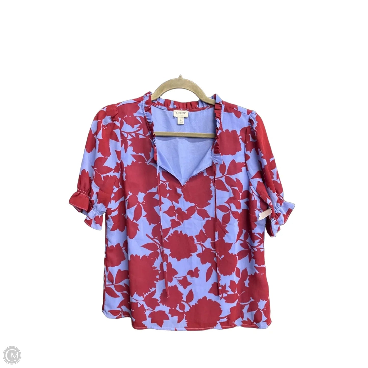 Top Short Sleeve By J. Crew In Blue & Purple, Size: S