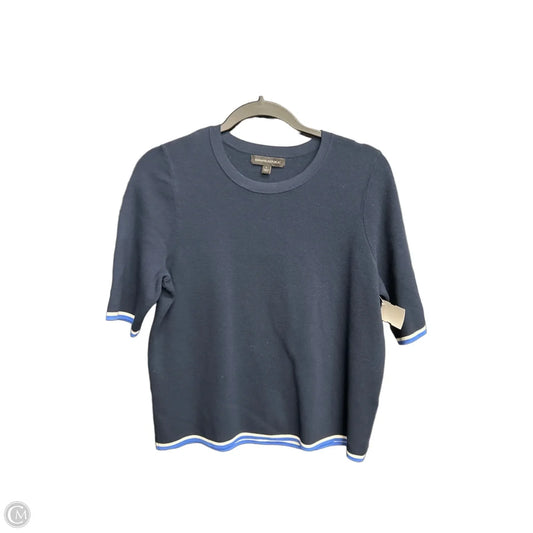 Top Short Sleeve By Banana Republic In Navy, Size: L