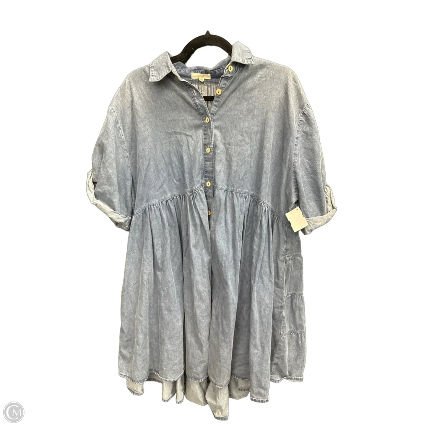 Dress Casual Midi By Easel In Blue Denim, Size: L