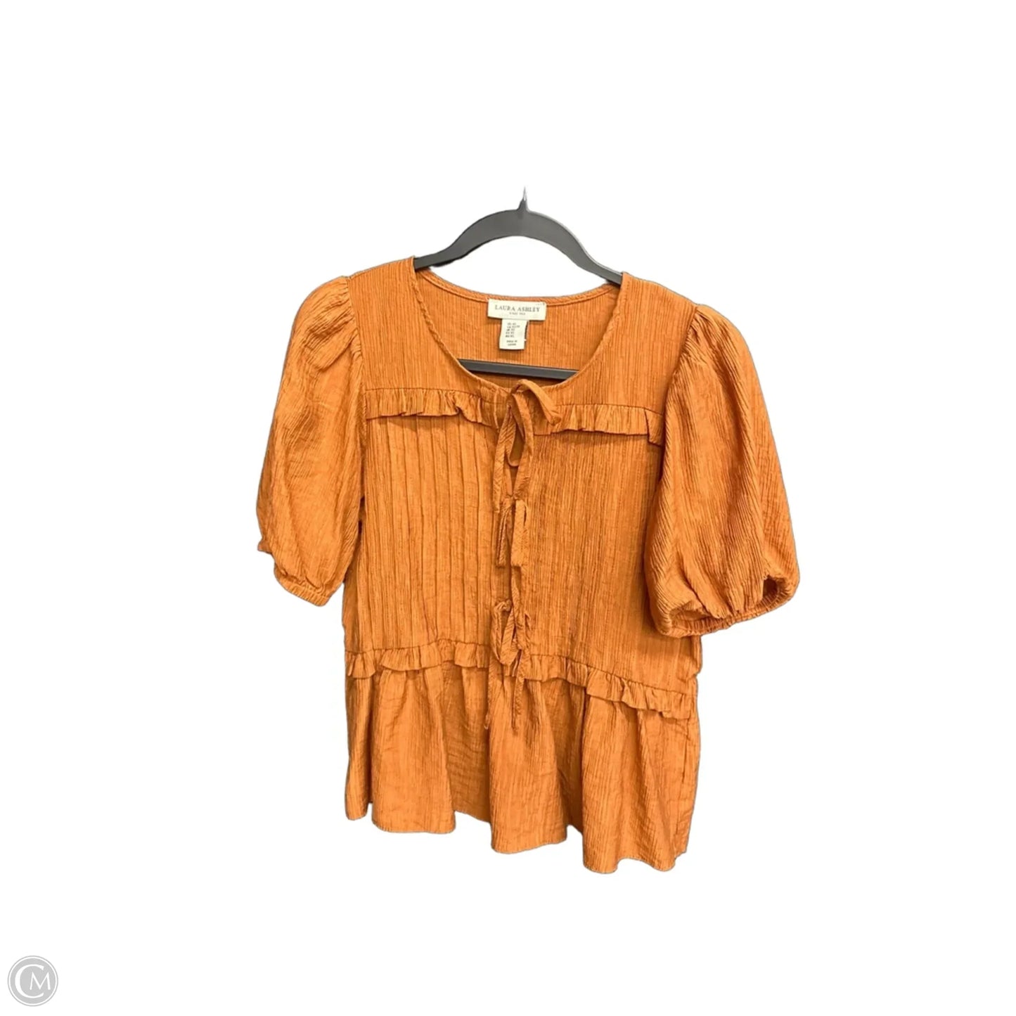 Top Short Sleeve By Laura Ashley In Brown, Size: Xs