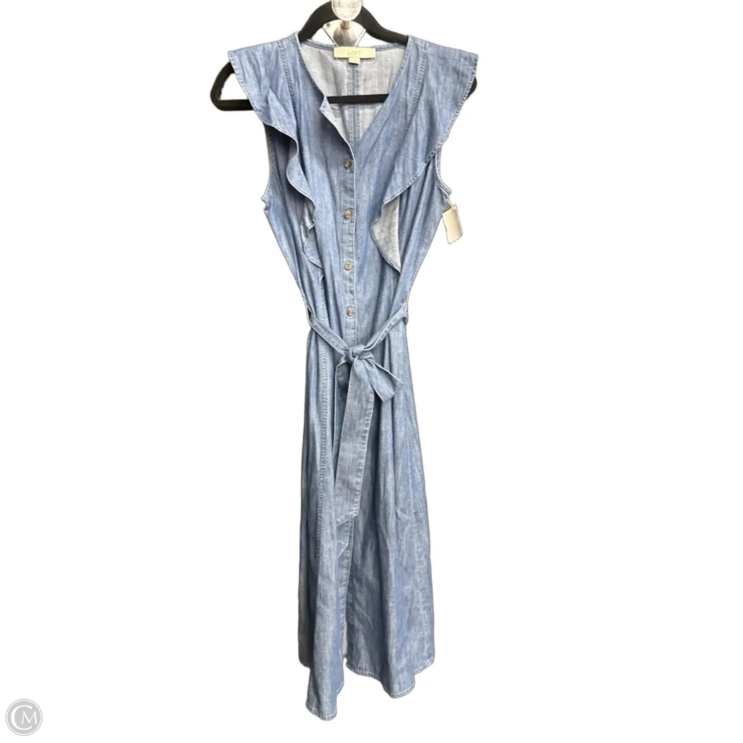 Dress Casual Maxi By Loft In Blue Denim, Size: 4