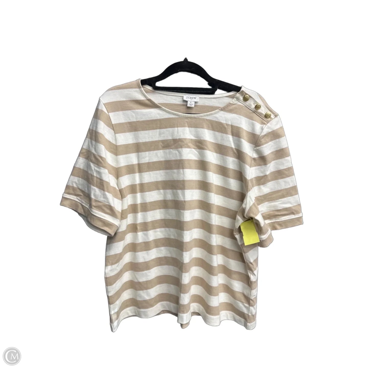 Top Short Sleeve By J. Crew In Striped Pattern, Size: L