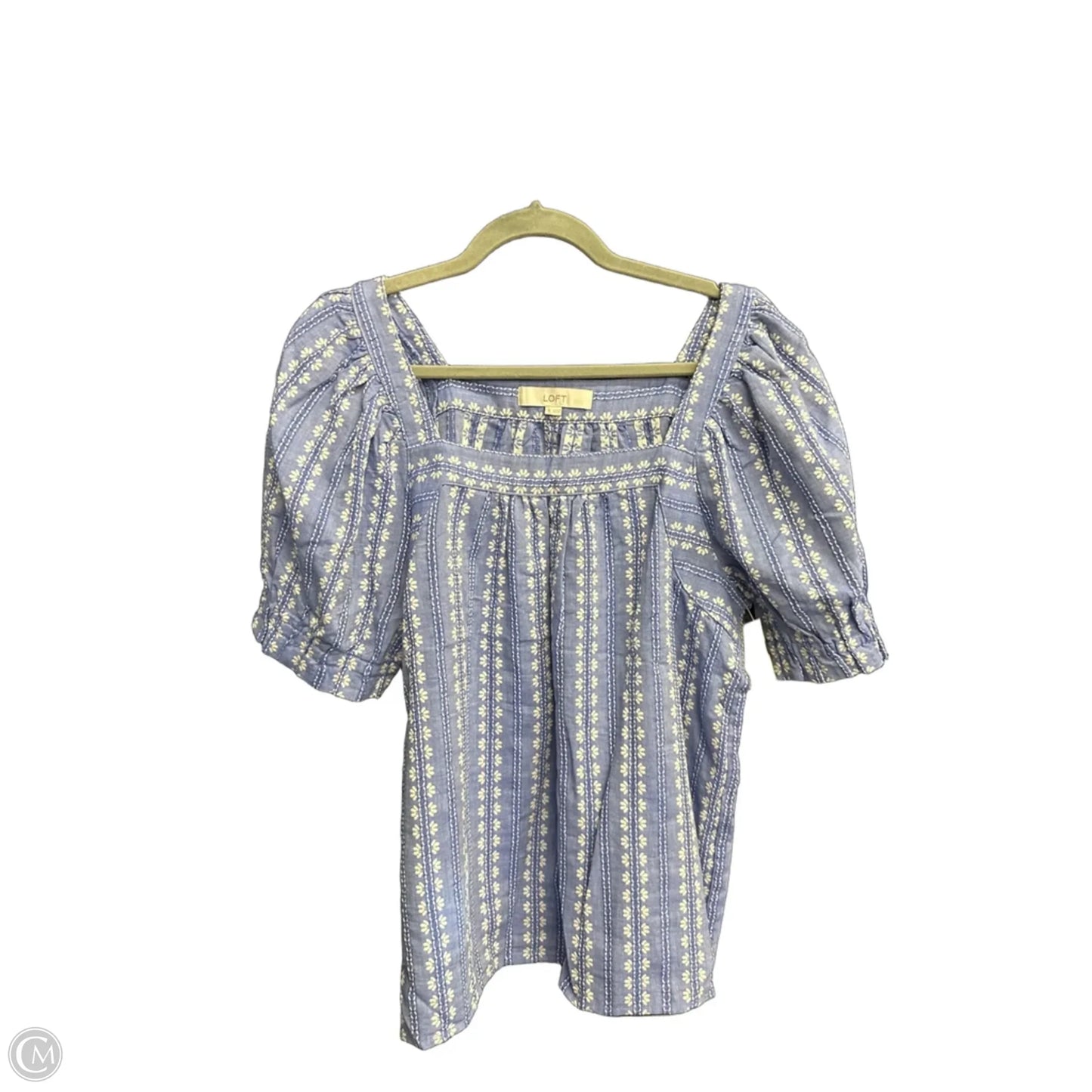 Top Short Sleeve By Loft In Blue, Size: M
