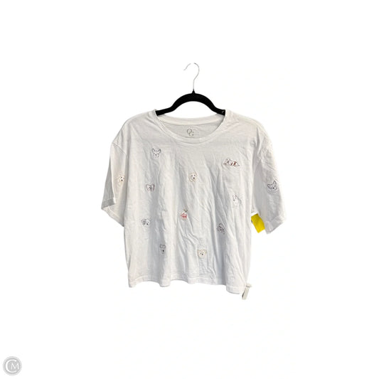 Top Short Sleeve Basic By Clothes Mentor In White, Size: L