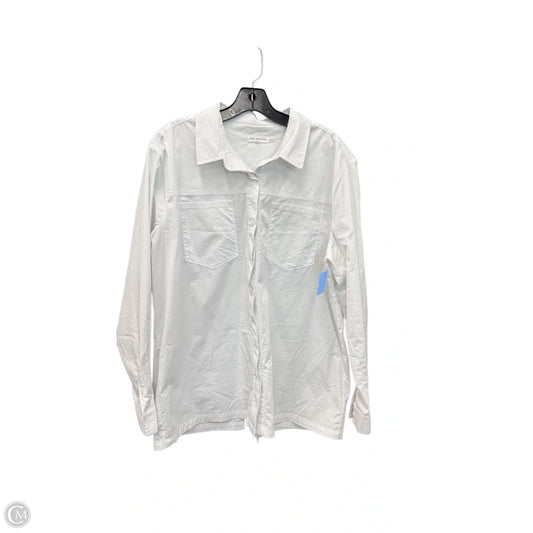 Blouse Long Sleeve By Good American In White, Size: L