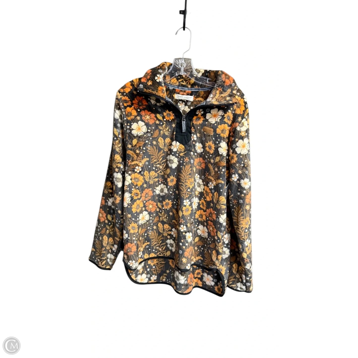 Jacket Fleece By Simply Southern In Floral Print, Size: M