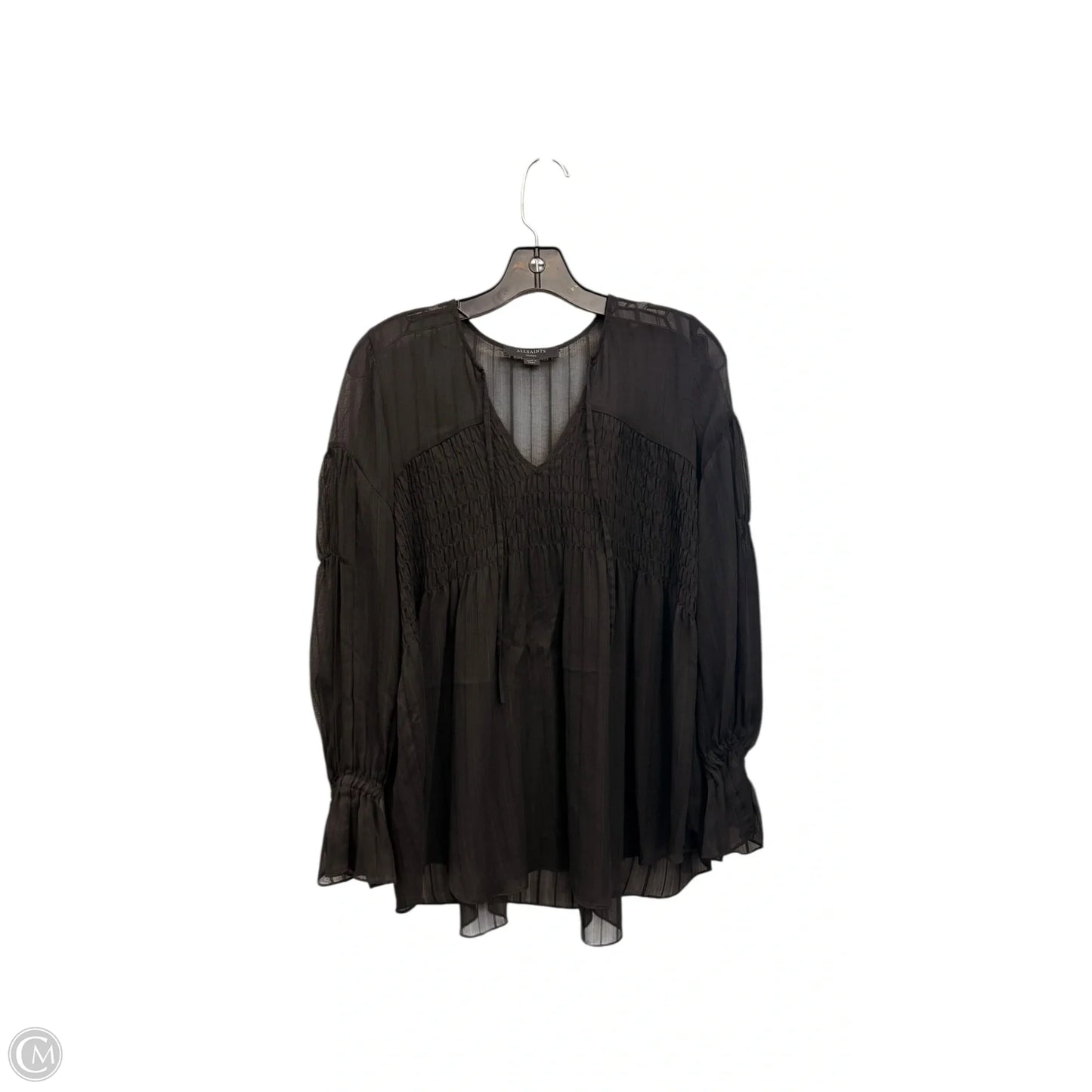 Top Long Sleeve Designer By All Saints In Black, Size: S