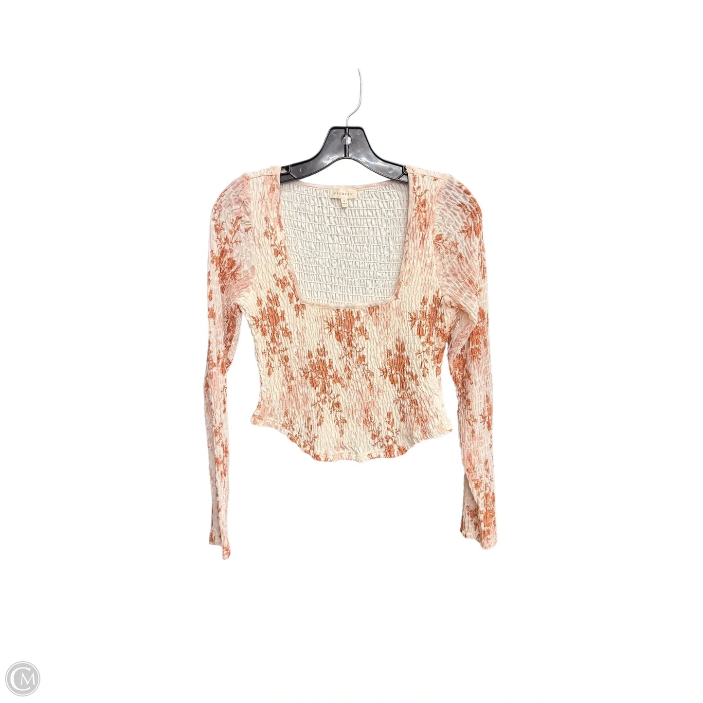 Top Long Sleeve By Promesa In Cream, Size: S