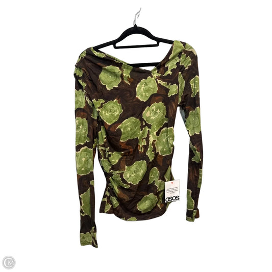Top Long Sleeve By Topshop In Brown, Size: M