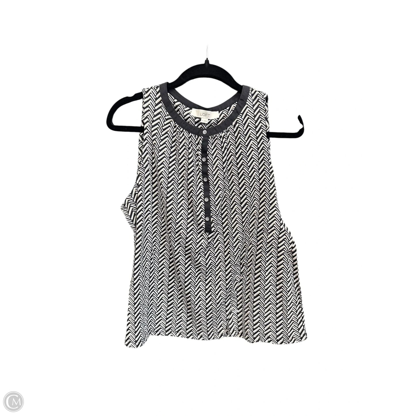 Top Sleeveless By Loft In Black, Size: M