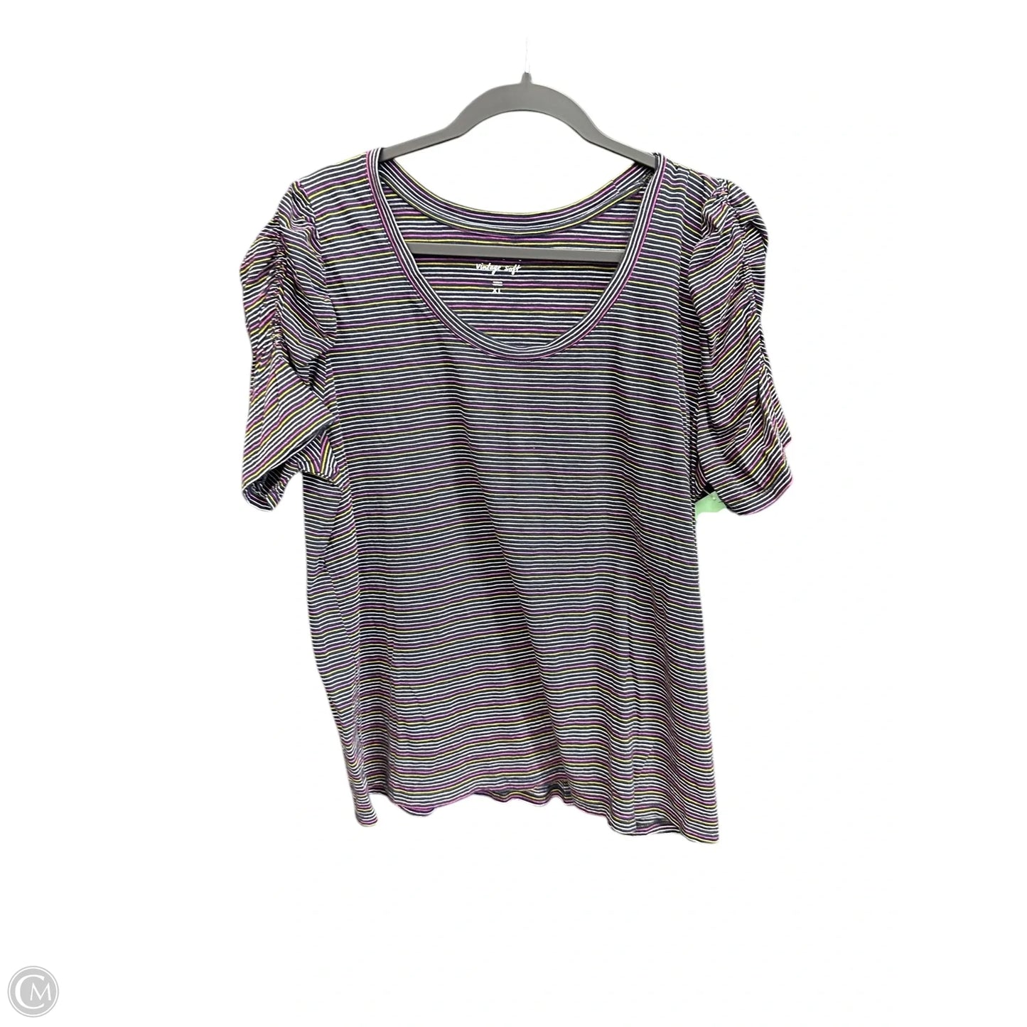 Top Short Sleeve By Loft In Black, Size: Xl