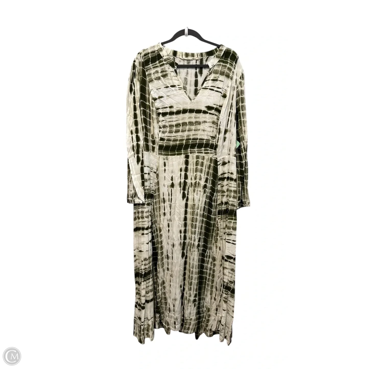 Dress Casual Maxi By Soft Surroundings In Green & White, Size: 3x