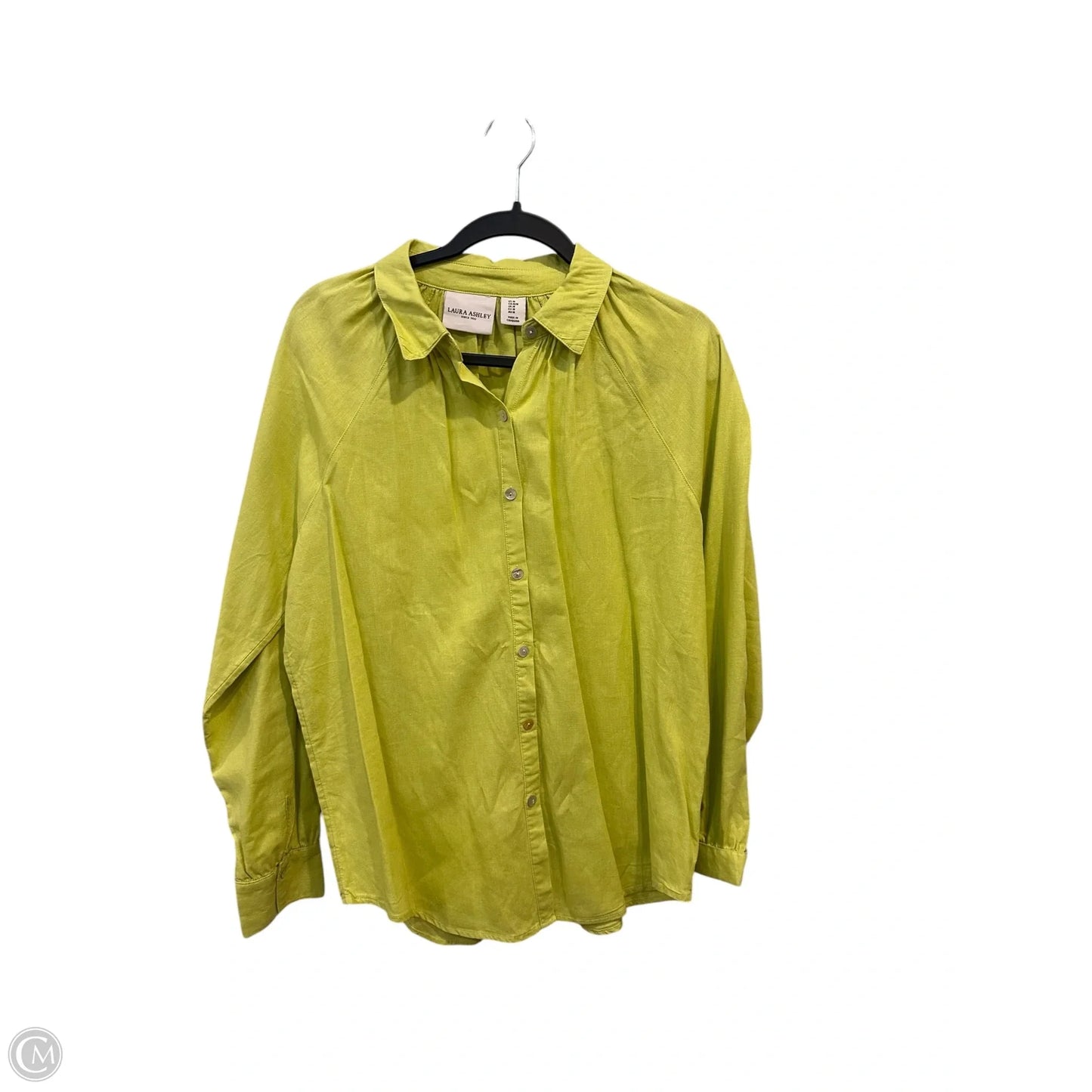 Blouse Long Sleeve By Laura Ashley In Green, Size: M