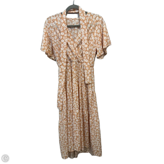 Dress Casual Midi By Clothes Mentor In Peach, Size: M