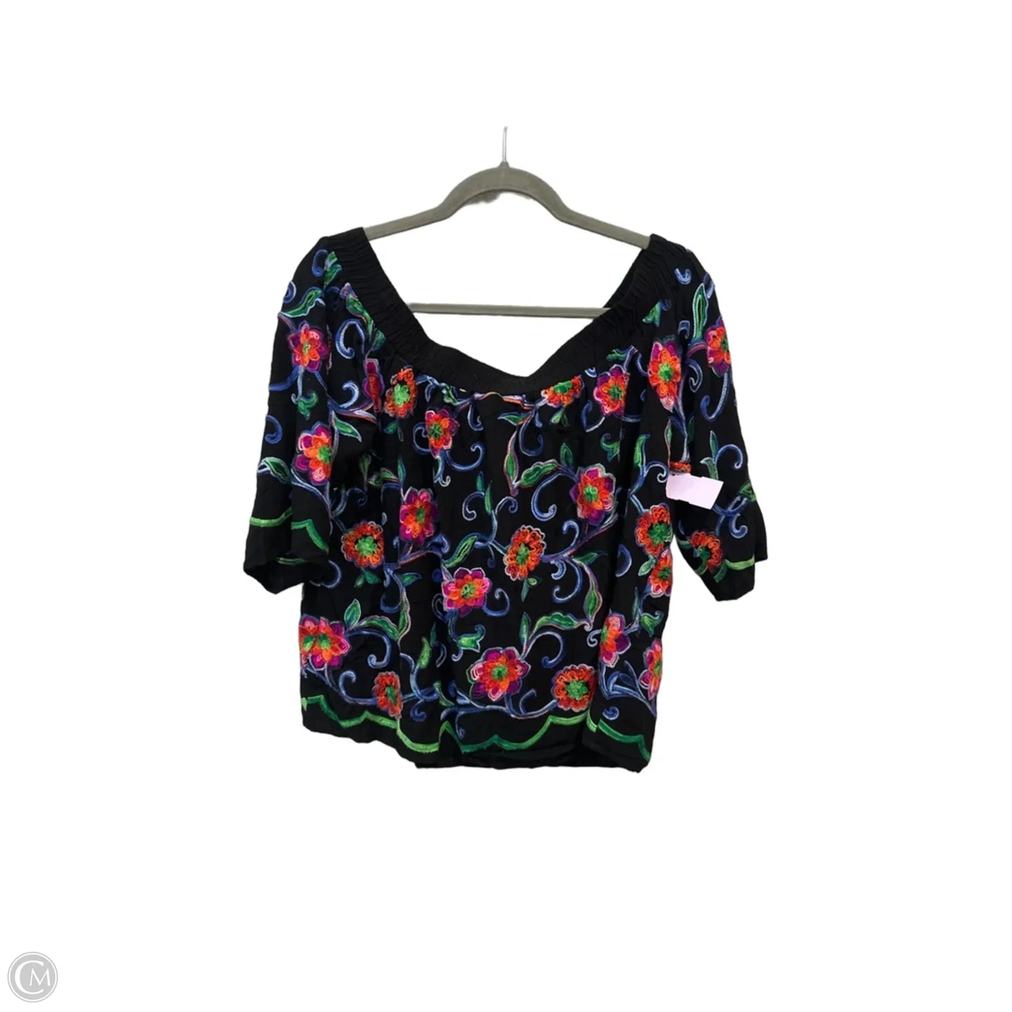 Top Short Sleeve By Karen Kane In Black, Size: L