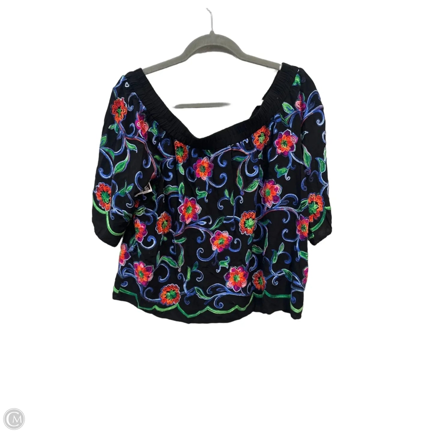 Top Short Sleeve By Karen Kane In Black, Size: L