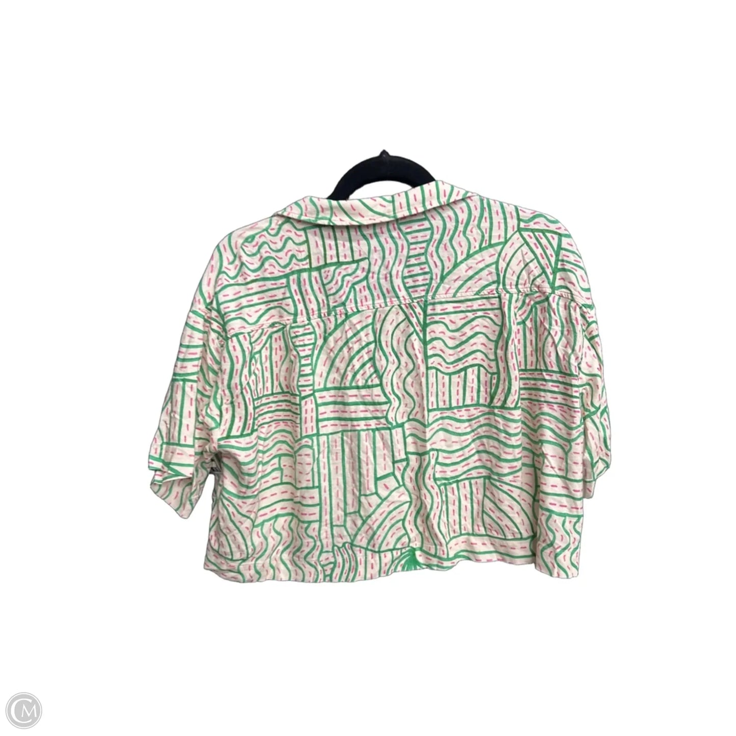 Top Short Sleeve By Zara In Green & Pink, Size: Xs
