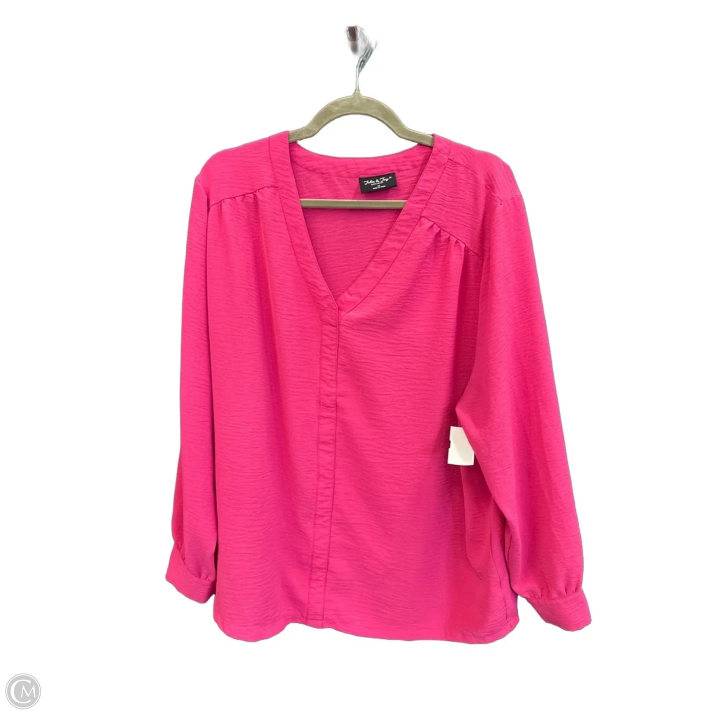 Top Long Sleeve By Jolie & Joy In Pink, Size: 2x