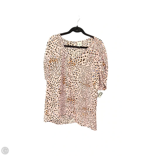 Top Short Sleeve By Cabi In Animal Print, Size: M