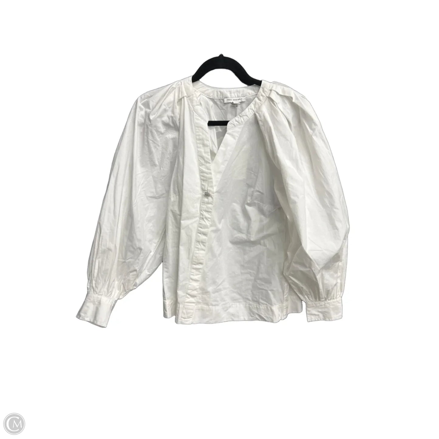 Blouse Long Sleeve By Free Assembly In White, Size: Xs