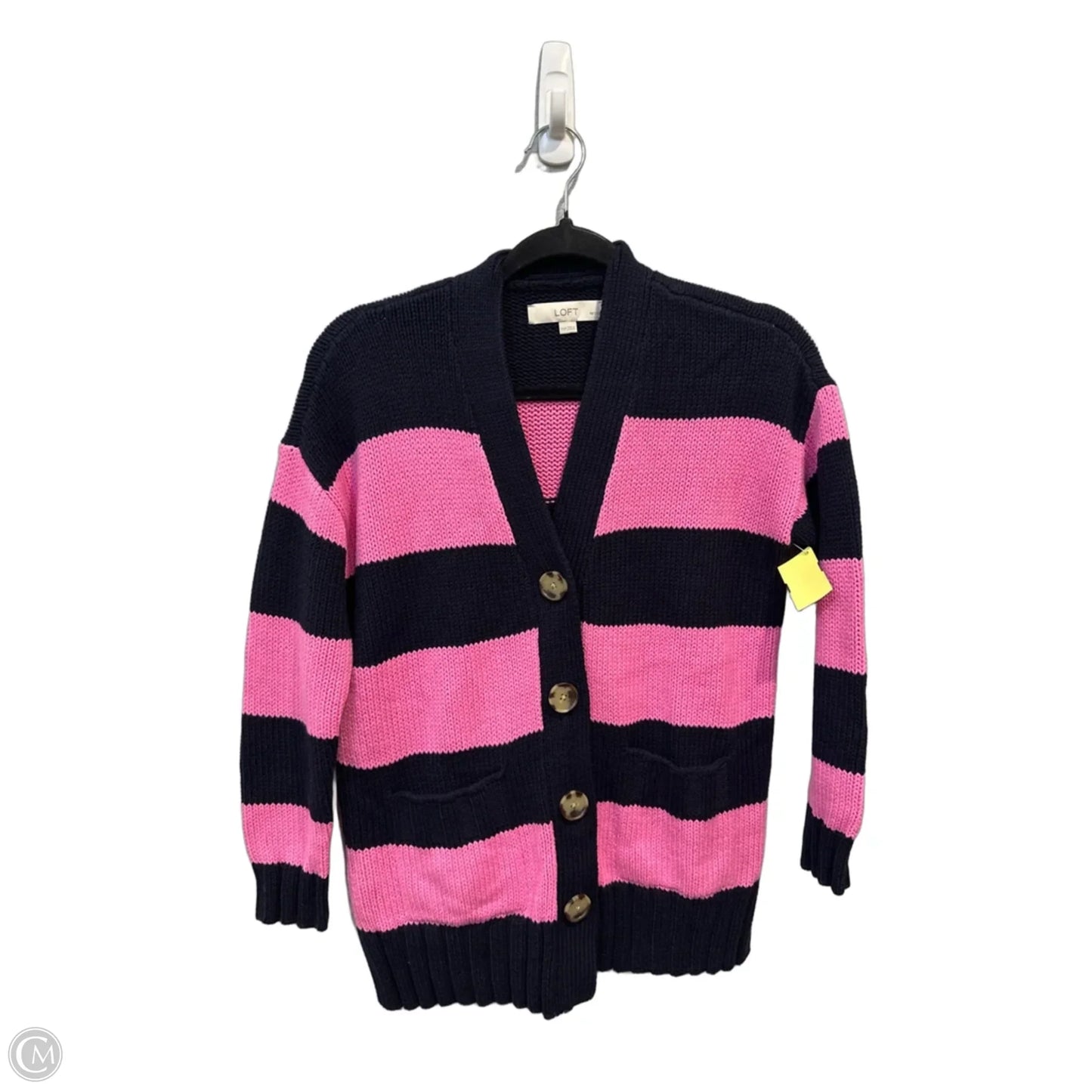 Cardigan By Loft In Striped Pattern, Size: Xsp