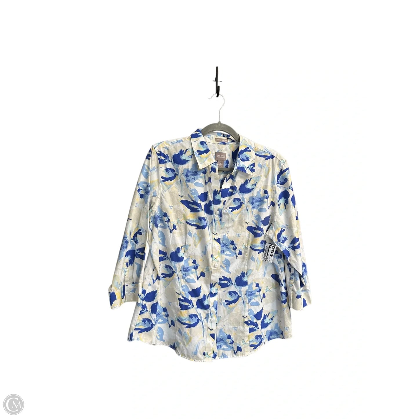 Top 3/4 Sleeve By Chicos In Blue, Size: S