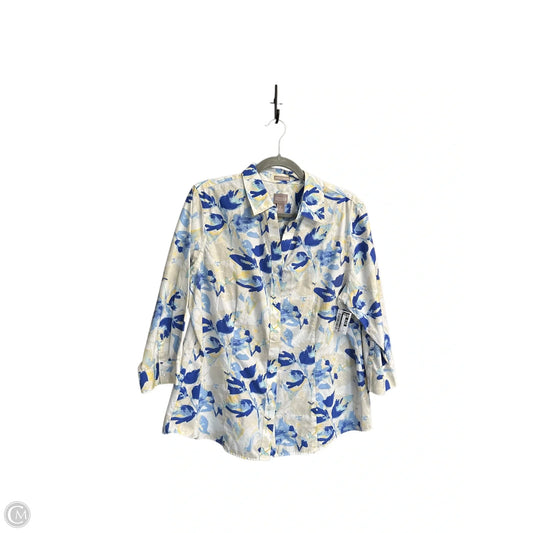 Top 3/4 Sleeve By Chicos In Blue, Size: S