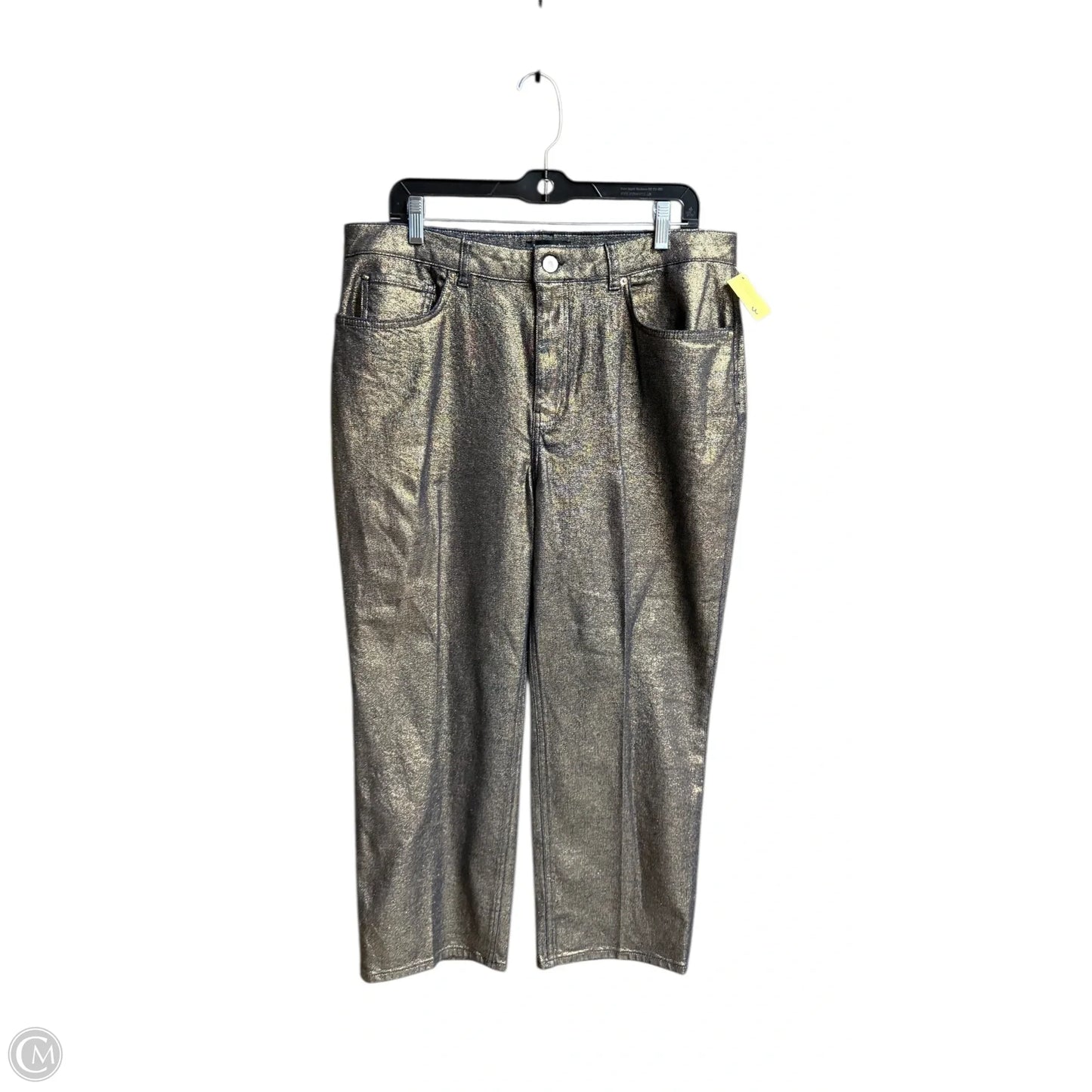 Pants Designer By Kate Spade In Black & Gold, Size: 32