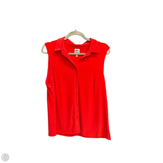 Top Sleeveless By Anne Klein In Red, Size: L
