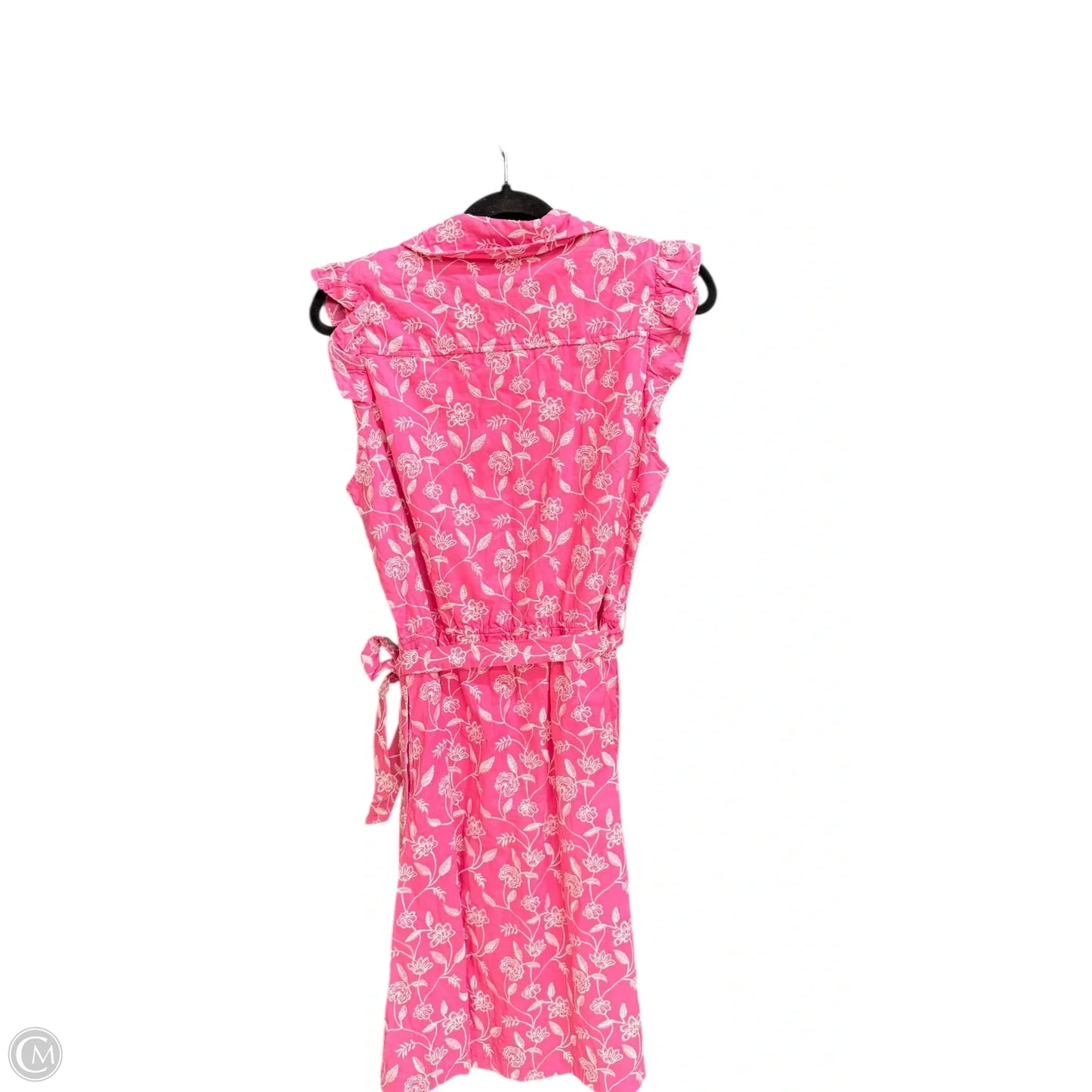 Dress Casual Midi By Draper James In Pink & White, Size: L