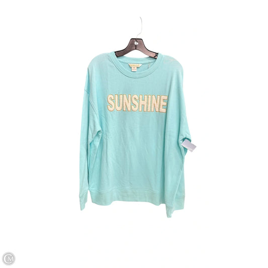Sweatshirt Crewneck By Shiraleah In Teal, Size: Xl