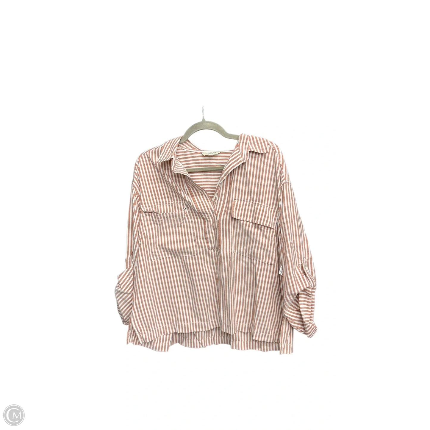 Top 3/4 Sleeve By Max Studio In Striped Pattern, Size: L