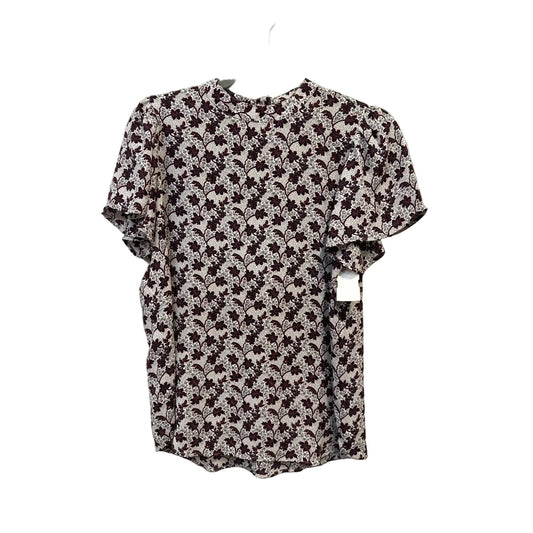 Top Short Sleeve By Loft In Floral Print, Size: Mp