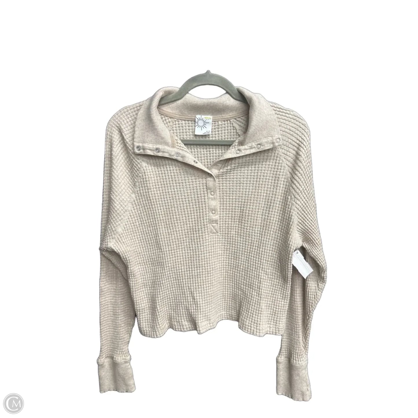 Top Long Sleeve By Aerie In Beige, Size: M