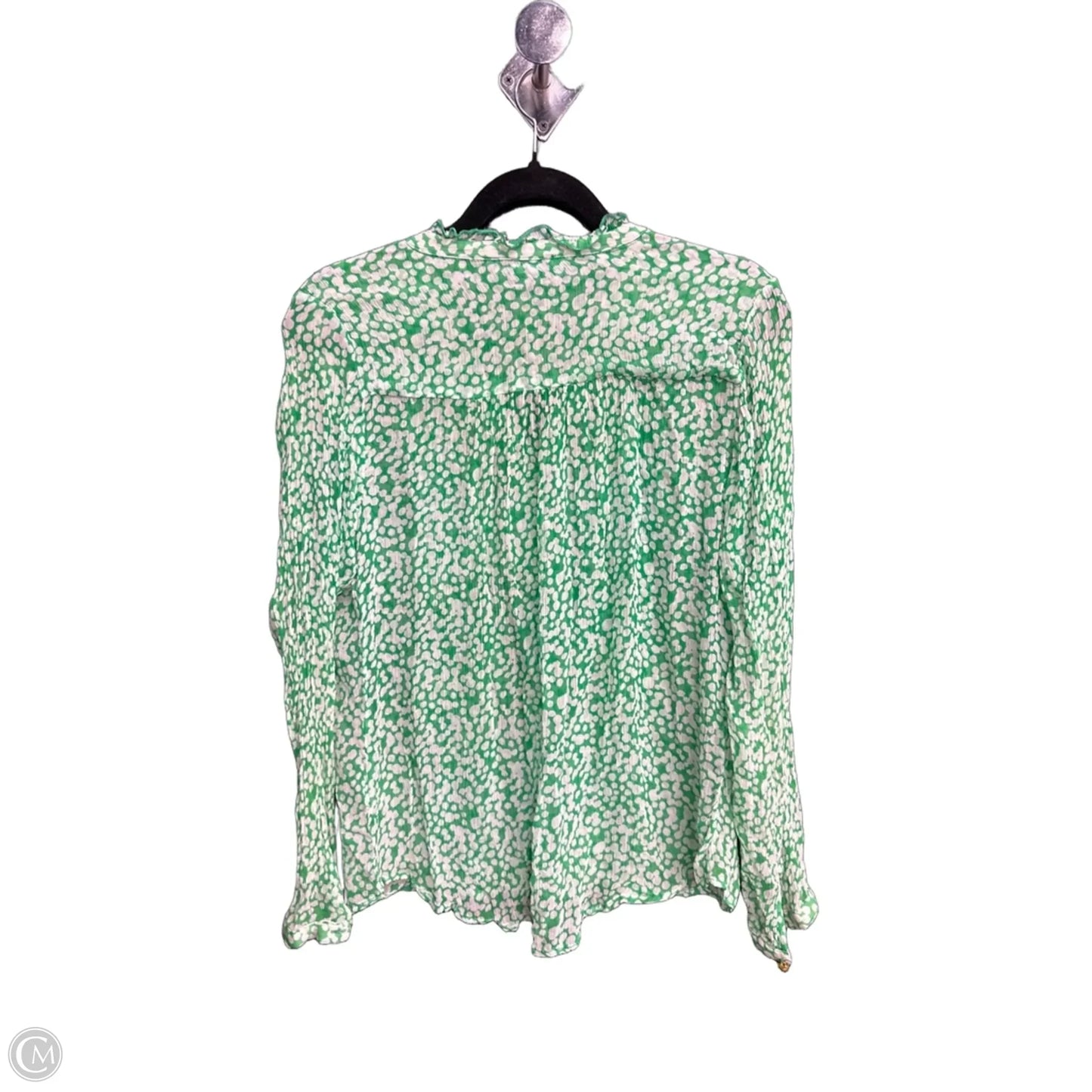 Top Long Sleeve By Clothes Mentor In Green & White, Size: S