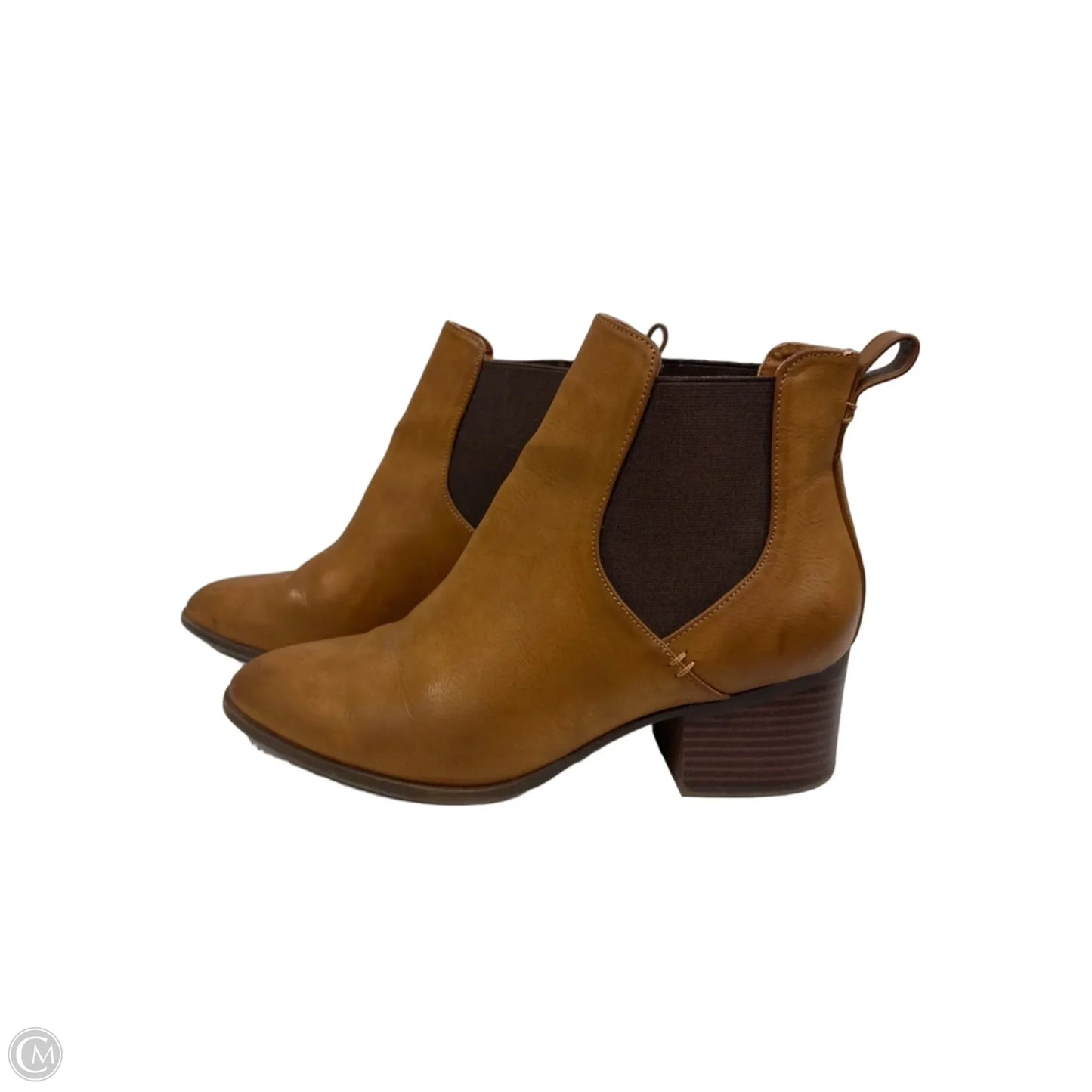 Boots Ankle Heels By Loft In Brown, Size: 8