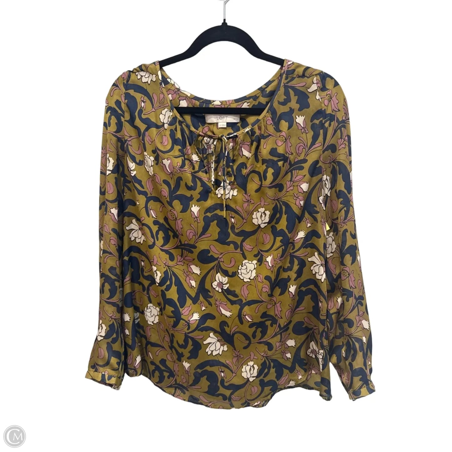 Top Long Sleeve By Loft In Floral Print, Size: Lp