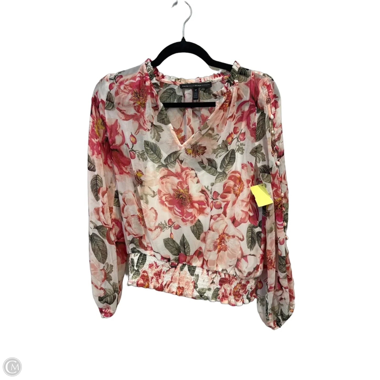 Top Long Sleeve By White House Black Market In Floral Print, Size: Sp